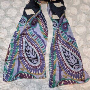 Women`s Jones New York 100% Silk Colorful Abstract Scarf 10``x60
